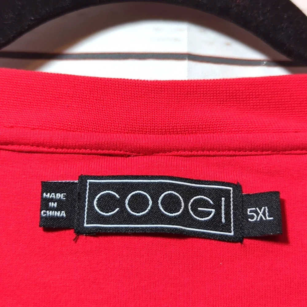 Coogi Australia T-Shirt V-Neck Y2K Pockets Patch Embroidery Men's 5XL Streetwear
